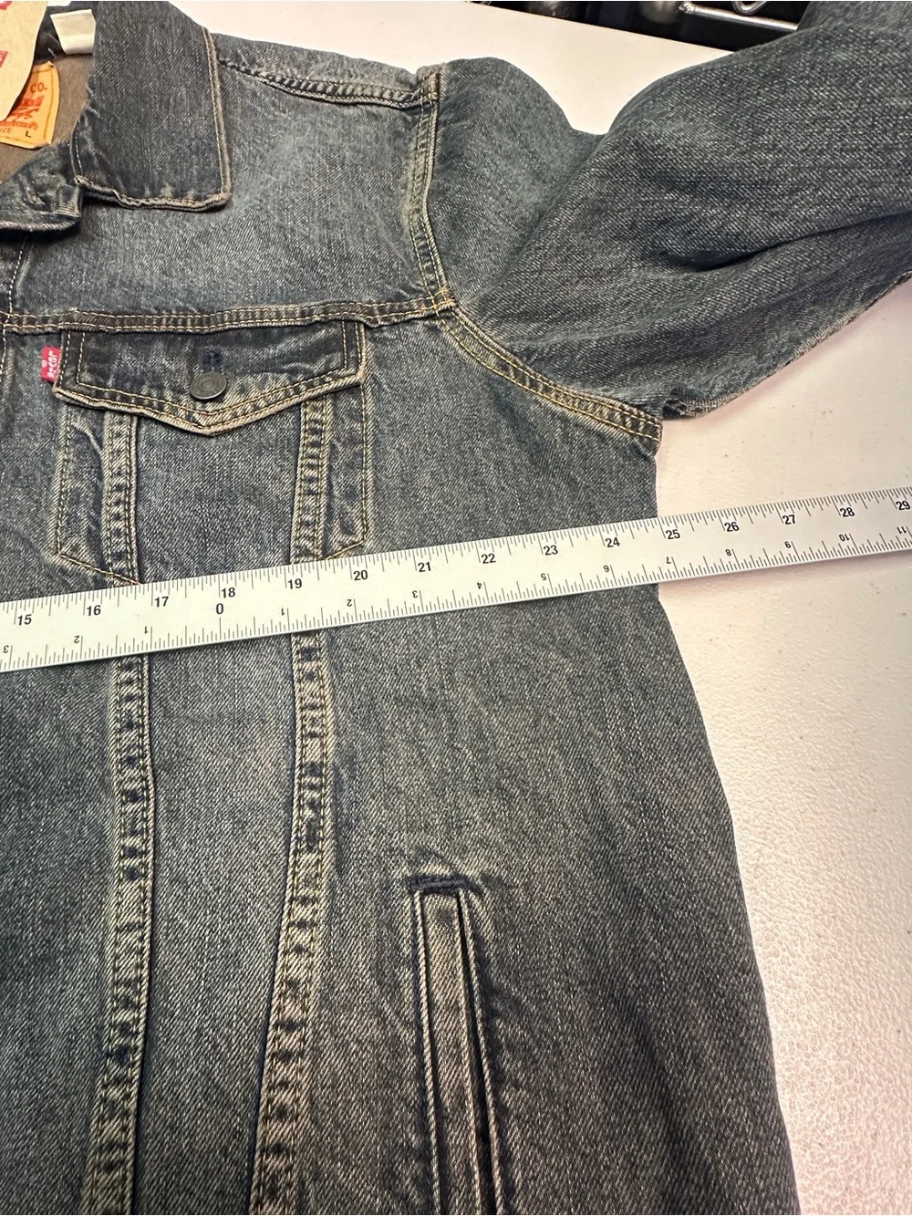 Levi's Men's Gray Relaxed Fit Jean Jacket Button Front Collared Pockets L